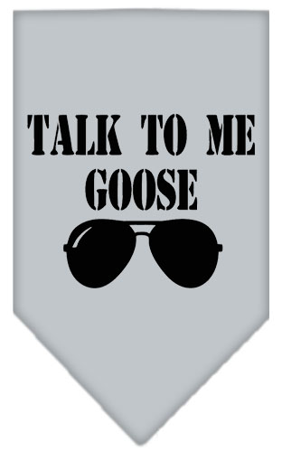 Talk to me Goose Screen Print Pet Bandana Grey Small